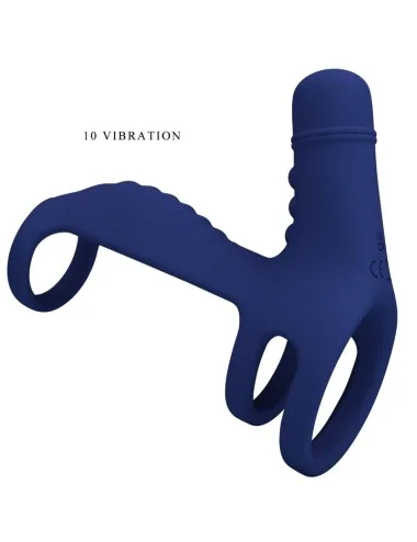 PRETTY LOVE - ELISH VIBRATING RING WITH EXTENSION BLUE