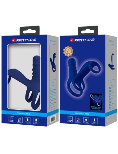 PRETTY LOVE - ELISH VIBRATING RING WITH EXTENSION BLUE