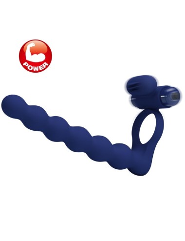 PRETTY LOVE - AJMAL VIBRATING RING WITH PLUG BLUE