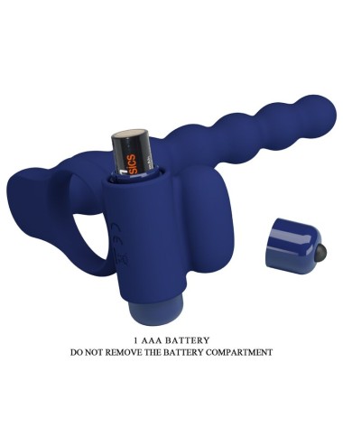 PRETTY LOVE - AJMAL VIBRATING RING WITH PLUG BLUE