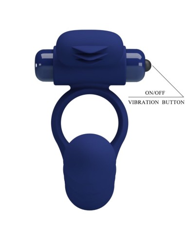 PRETTY LOVE - AJMAL VIBRATING RING WITH PLUG BLUE