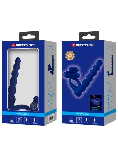 PRETTY LOVE - AJMAL VIBRATING RING WITH PLUG BLUE
