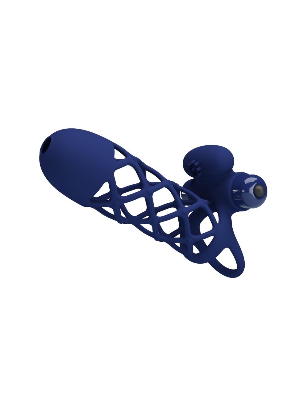 PRETTY LOVE - GIANN VIBRATOR RING WITH SILICONE SHEATH BLUE