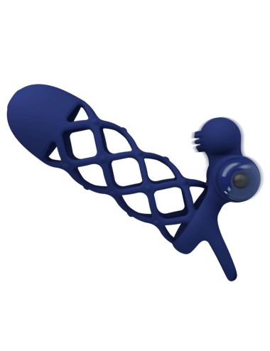 PRETTY LOVE - GIANN VIBRATOR RING WITH SILICONE SHEATH BLUE