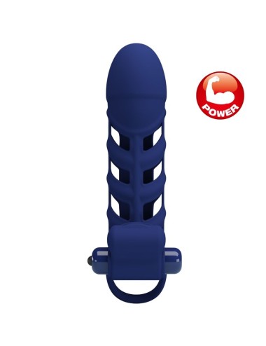 PRETTY LOVE - ALTAF VIBRATOR RING WITH SILICONE SHEATH BLUE