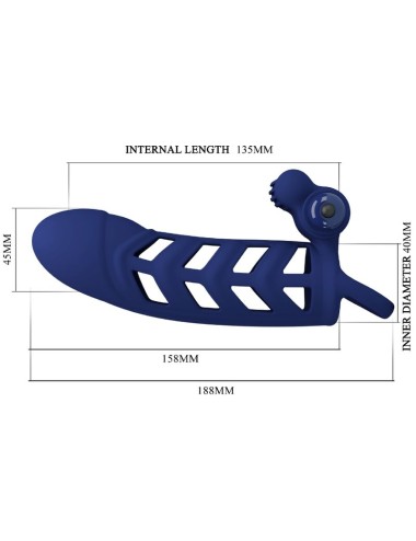 PRETTY LOVE - ALTAF VIBRATOR RING WITH SILICONE SHEATH BLUE