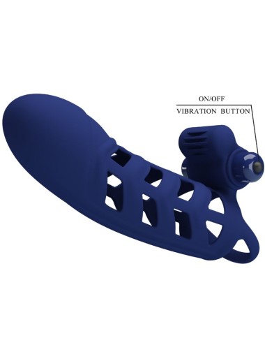 PRETTY LOVE - ALTAF VIBRATOR RING WITH SILICONE SHEATH BLUE