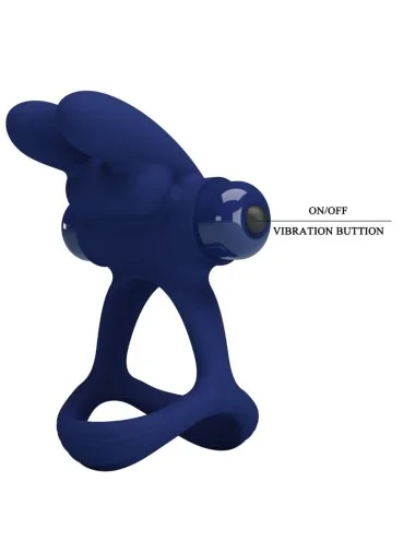 PRETTY LOVE - FRANCISCO DOUBLE VIBRATING RING RABBIT BLUE