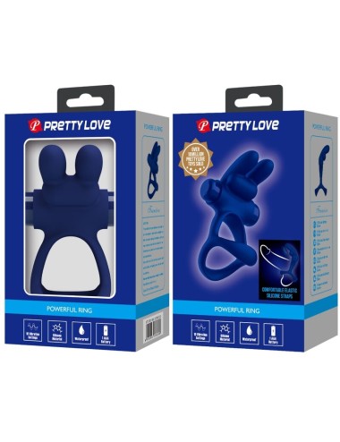 PRETTY LOVE - FRANCISCO DOUBLE VIBRATING RING RABBIT BLUE