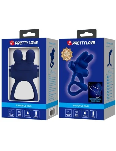 PRETTY LOVE - FRANCISCO DOUBLE VIBRATING RING RABBIT BLUE