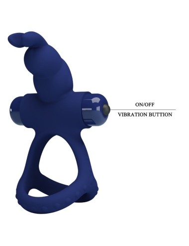 PRETTY LOVE - LUCHITO DOUBLE VIBRATING RING RABBIT BLUE