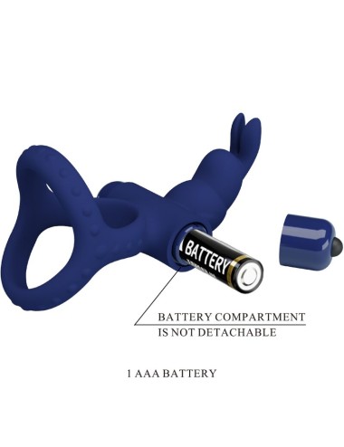 PRETTY LOVE - LUCHITO DOUBLE VIBRATING RING RABBIT BLUE
