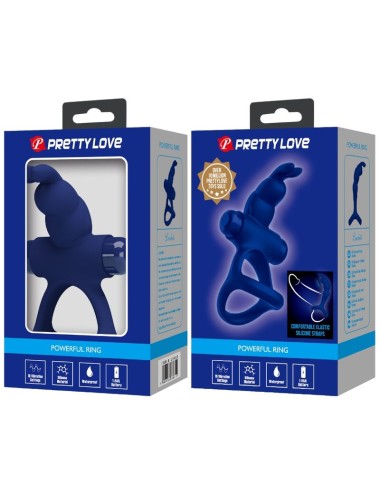 PRETTY LOVE - LUCHITO DOUBLE VIBRATING RING RABBIT BLUE