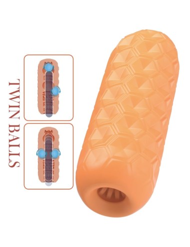 PRETTY LOVE - TWIN BALLS MALE MASTURBATOR ORANGE