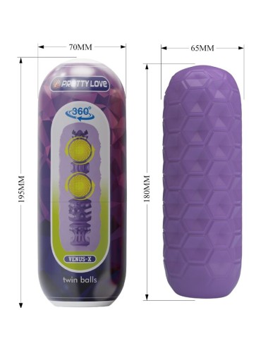 PRETTY LOVE - TWIN BALLS MALE MASTURBATOR PURPLE