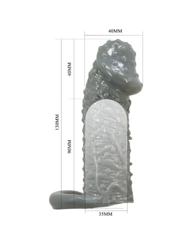 PRETTY LOVE - REALISTIC PENIS ENLARGER AND DELAY SLEEVE MODEL 2 GREY