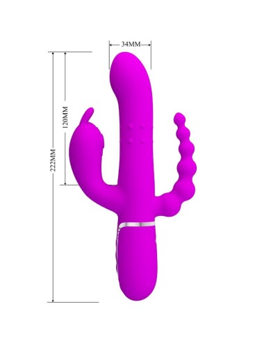 PRETTY LOVE - CAMMY TRIPLE VIBRATOR MULTIFUNCTION 4 IN 1 PINK
