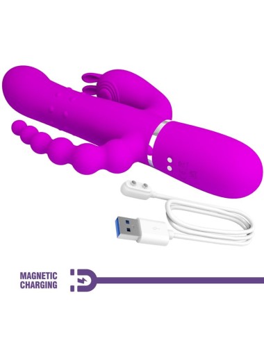 PRETTY LOVE - CAMMY TRIPLE VIBRATOR MULTIFUNCTION 4 IN 1 PINK