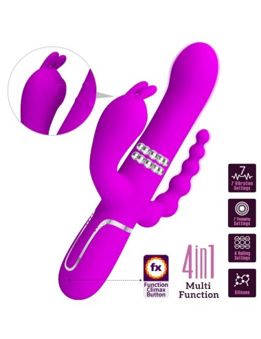 PRETTY LOVE - CAMMY TRIPLE VIBRATOR MULTIFUNCTION 4 IN 1 PINK