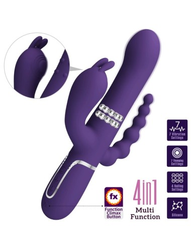 PRETTY LOVE - CAMMY TRIPLE VIBRATOR MULTIFUNCTION 4 IN 1 PURPLE