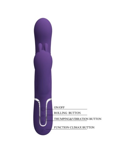 PRETTY LOVE - CAMMY TRIPLE VIBRATOR MULTIFUNCTION 4 IN 1 PURPLE