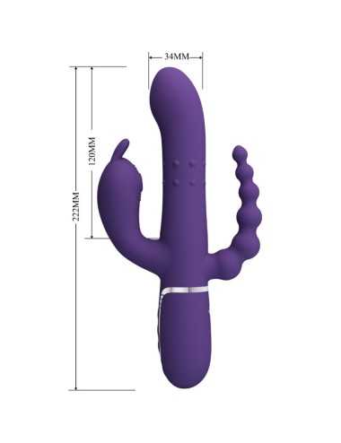 PRETTY LOVE - CAMMY TRIPLE VIBRATOR MULTIFUNCTION 4 IN 1 PURPLE