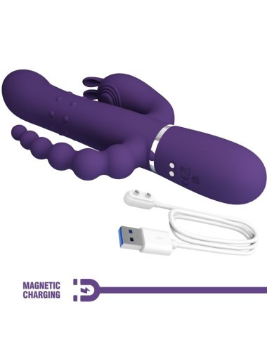 PRETTY LOVE - CAMMY TRIPLE VIBRATOR MULTIFUNCTION 4 IN 1 PURPLE