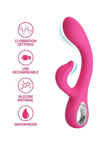 PRETTY LOVE - FRITZ RABBIT VIBRATOR 12 VIBRATIONS PINK