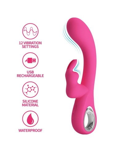 PRETTY LOVE - NOVAK RABBIT VIBRATOR 12 VIBRATIONS PINK