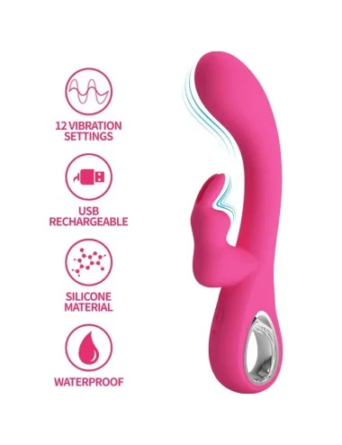 PRETTY LOVE - NOVAK RABBIT VIBRATOR 12 VIBRATIONS PINK