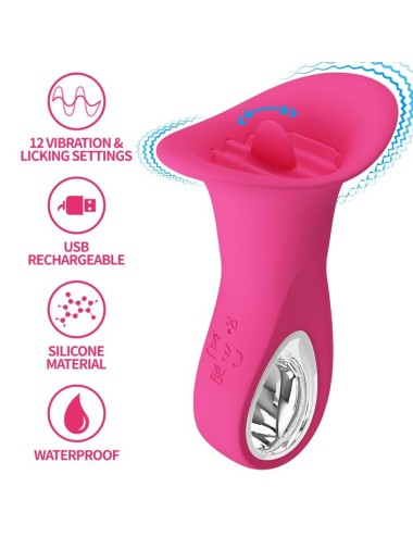 PRETTY LOVE - CLYDE ORAL VIBRATOR VIBRATING TONGUE 12 VIBRATIONS PINK