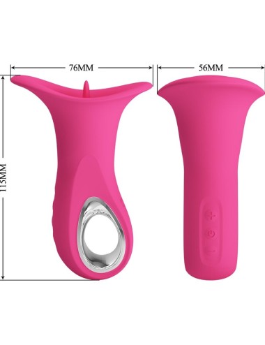 PRETTY LOVE - CLYDE ORAL VIBRATOR VIBRATING TONGUE 12 VIBRATIONS PINK