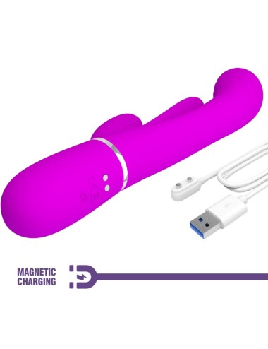 PRETTY LOVE - SHANIA TRIPLE RABBIT VIBRATOR MULTIFUNCTION PINK