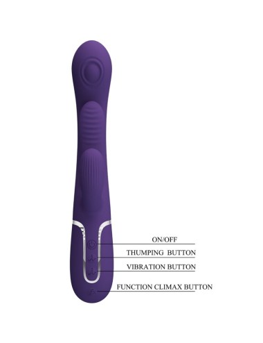 PRETTY LOVE - SHANIA TRIPLE RABBIT VIBRATOR MULTIFUNCTION PURPLE