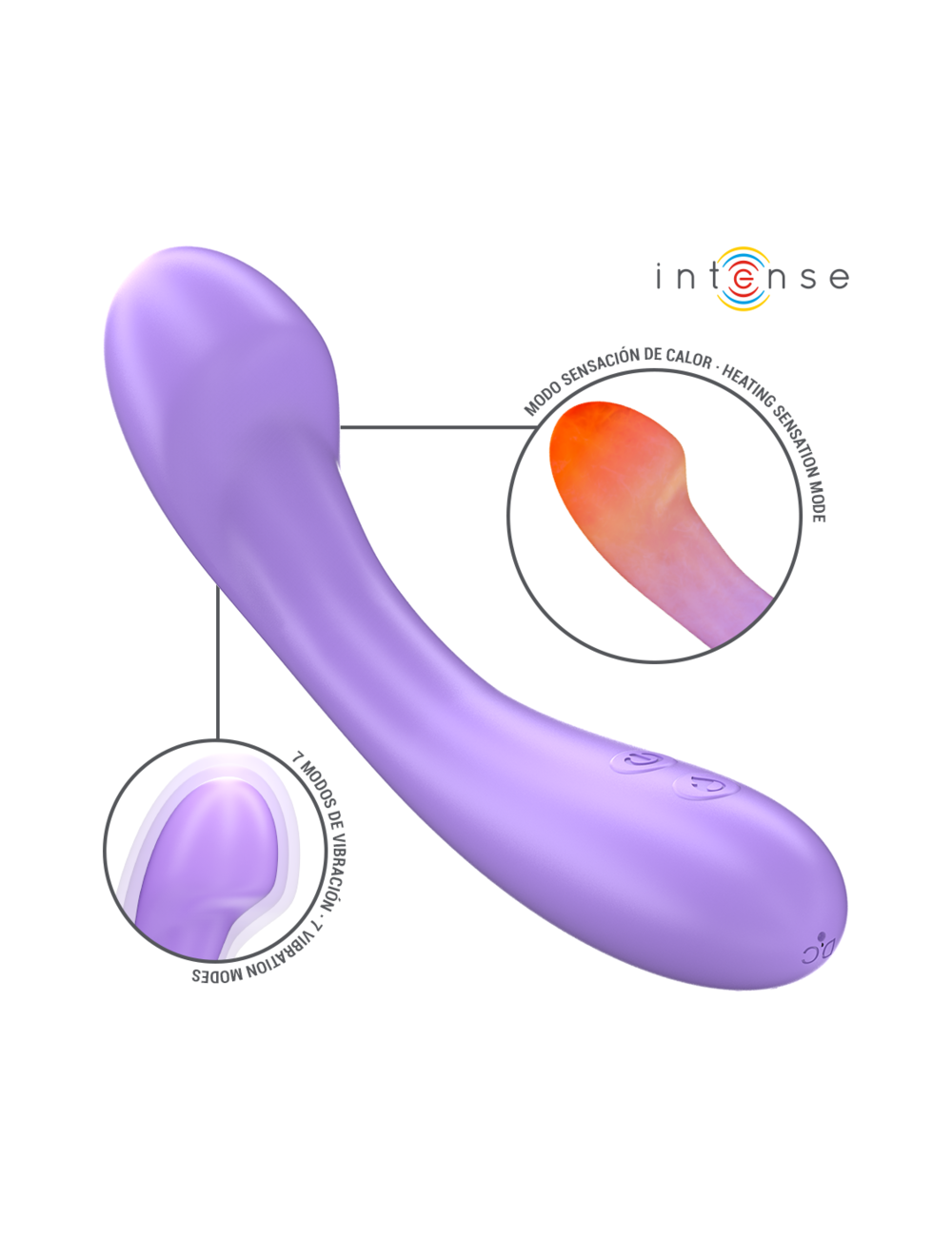 INTENSE - BECKY VIBRATOR 19 CM HEATABLE 7 VIBRATIONS PURPLE INTENSE - BECKY VIBRATOR 19 CM HEATABLE 7 VIBRATIONS PURPLE