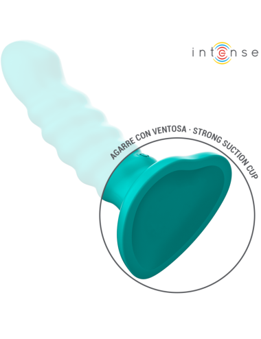 INTENSE - BUFFY VIBRATOR SIZE S SPIRAL DESIGN 10 VIBRATIONS BLUE REMOTE CONTROL