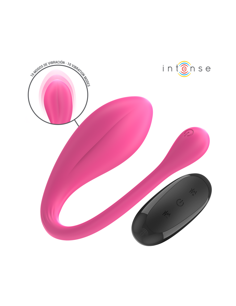 INTENSE - JANICE U VIBRATOR DOUBLE STIMULATION 10 VIBRATIONS PINK REMOTE CONTROL