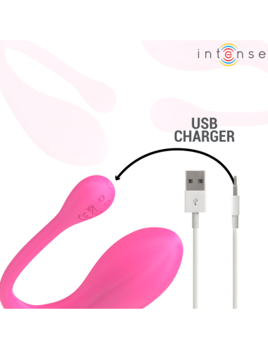 INTENSE - JANICE U VIBRATOR DOUBLE STIMULATION 10 VIBRATIONS PINK REMOTE CONTROL