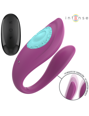 INTENSE - ANNIE U-SHAPED VIBRATOR AND STIMULATOR PURPLE REMOTE CONTROL