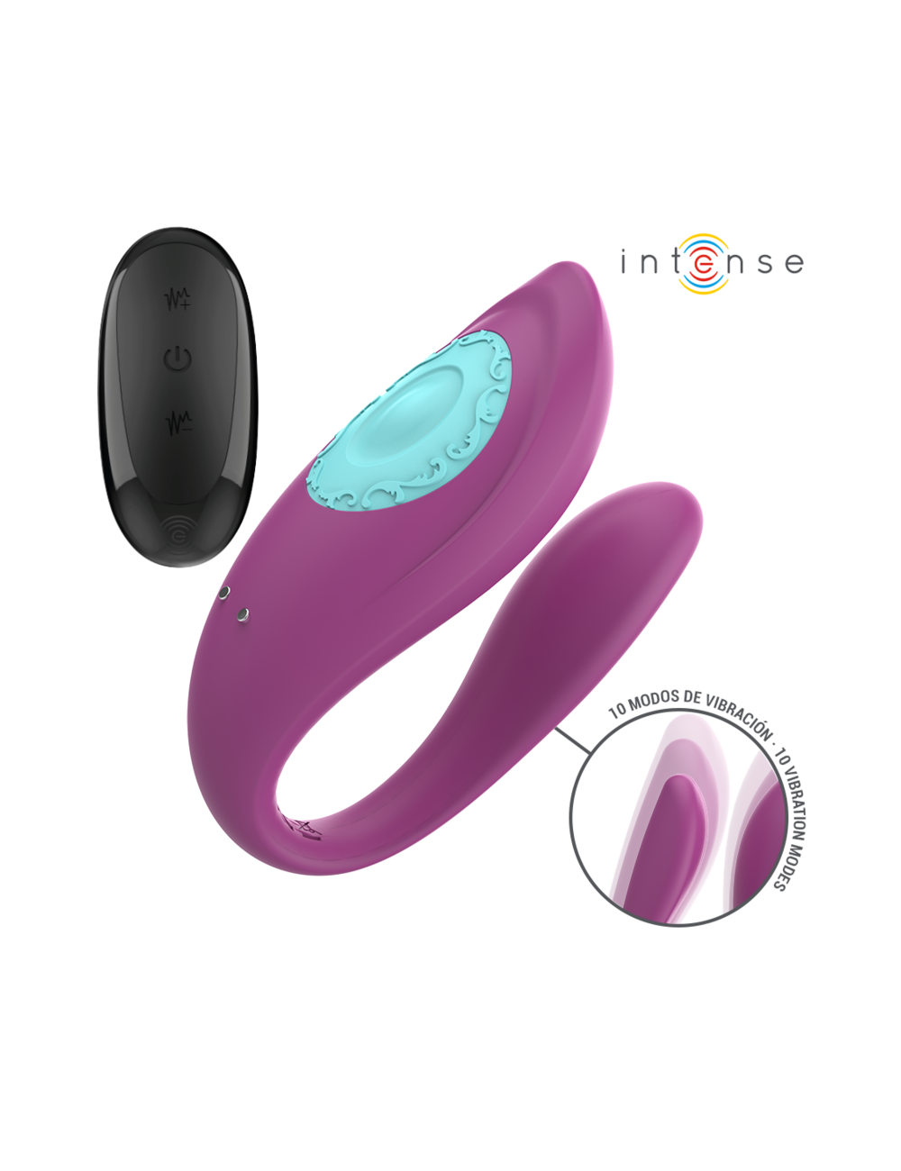 INTENSE - ANNIE U-SHAPED VIBRATOR AND STIMULATOR PURPLE REMOTE CONTROL INTENSE - ANNIE U-SHAPED VIBRATOR AND STIMULATOR PURPLE REMOTE CONTROL