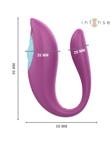 INTENSE - ANNIE U-SHAPED VIBRATOR AND STIMULATOR PURPLE REMOTE CONTROL