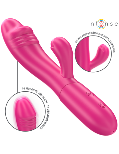 INTENSE - IVY FLEXIBLE VIBRATOR 10 VIBRATIONS WITH STIMULATING TONGUE PINK