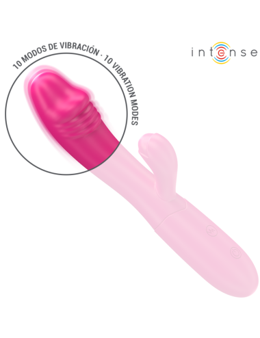 INTENSE - IVY FLEXIBLE VIBRATOR 10 VIBRATIONS WITH STIMULATING TONGUE PINK