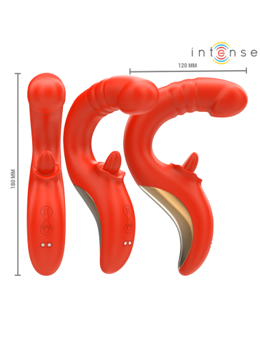 INTENSE - PAULINA VIBRATOR AND STIMULATOR IN U SHAPE RED