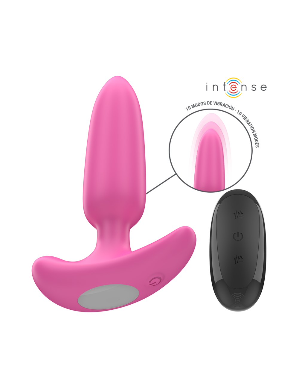 INTENSE - ROSS ANAL PLUG 10 VIBRATIONS PINK REMOTE CONTROL INTENSE - ROSS ANAL PLUG 10 VIBRATIONS PINK REMOTE CONTROL