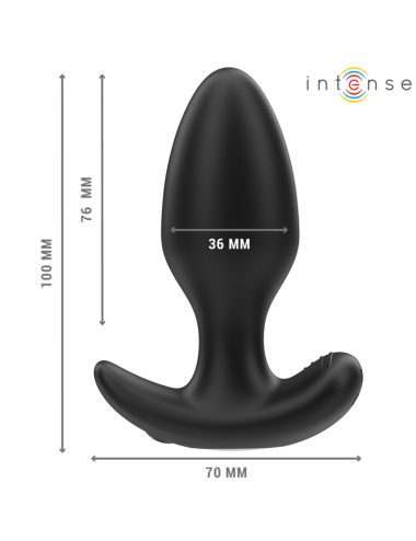 INTENSE - JOEY ANAL PLUG 10 VIBRATIONS BLACK REMOTE CONTROL