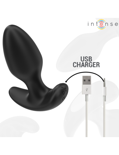 INTENSE - JOEY ANAL PLUG 10 VIBRATIONS BLACK REMOTE CONTROL