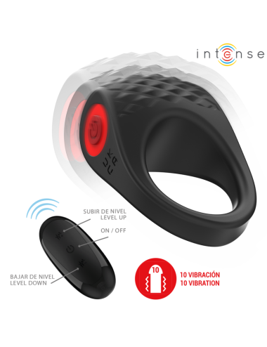 INTENSE - CLOVER VIBRATOR PENIS RING 10 VIBRATIONS BLACK