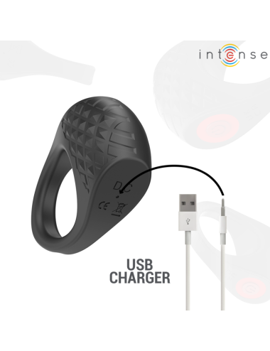 INTENSE - CLOVER VIBRATOR PENIS RING 10 VIBRATIONS BLACK