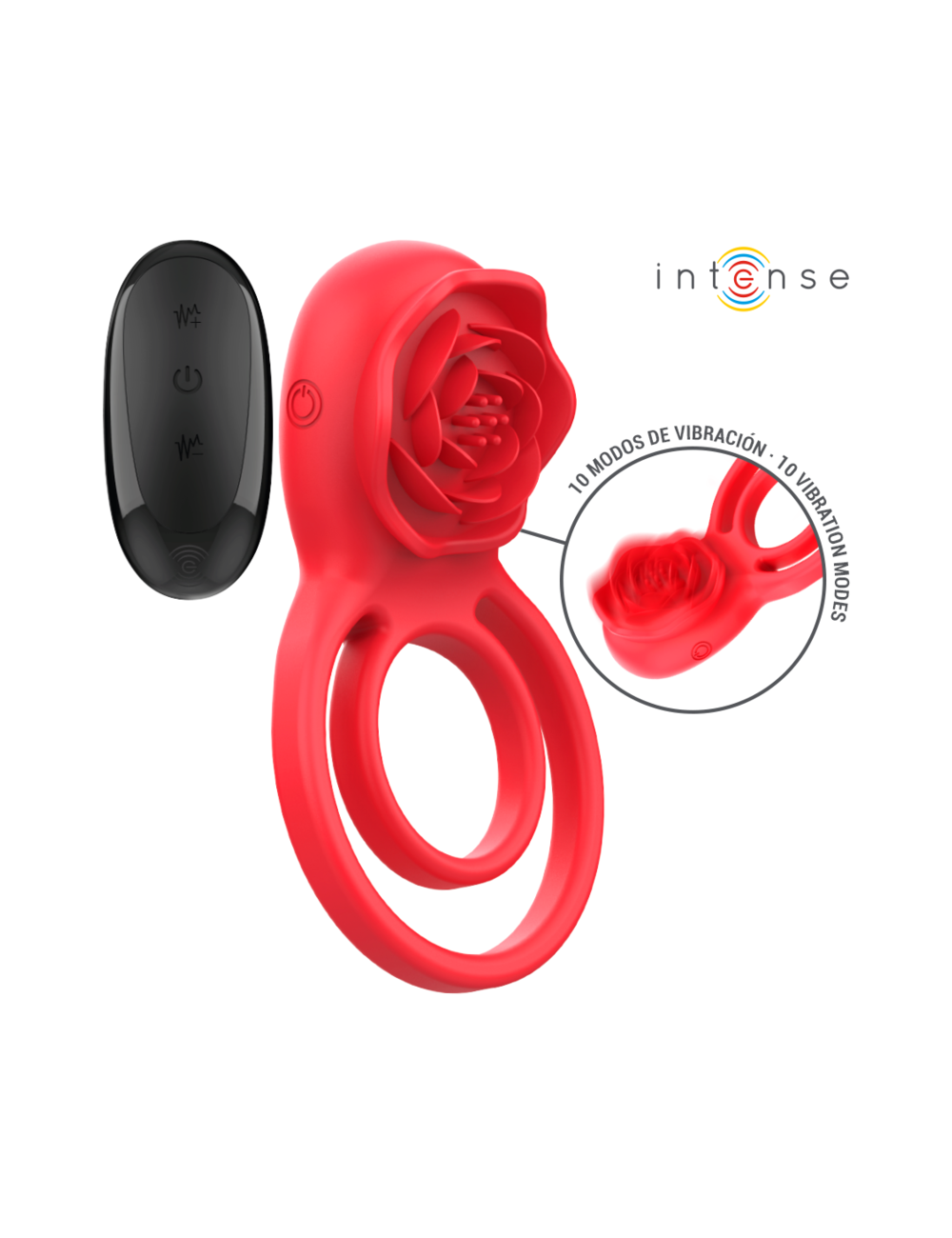 INTENSE - GAIL STIMULATOR ROSE 10 VIBRATIONS RED REMOTE CONTROL INTENSE - GAIL STIMULATOR ROSE 10 VIBRATIONS RED REMOTE CONTROL